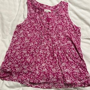 Loft - Pink/Purple Sleeveless Blouse - Small